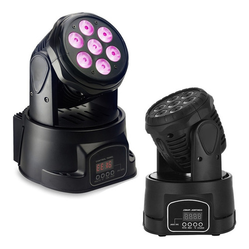 Moving Head Wash 7 Leds Cree De 12w Rgbw Dmx Quadriled 