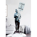 Vinilo Decorativo Banksy Love Is The Answer  220cm X 85cm Color Multicolor