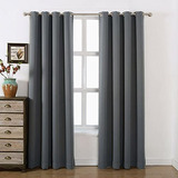 Cortinas Opacas Para Dormitorio, X Pulgadas, Gris Oscur...