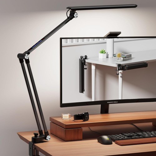 Space Saving Led Desk Lamps, Touch Adjustment 10 Color Tempe