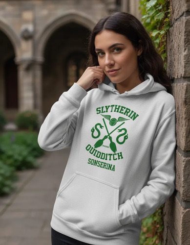 Blusa De Frio Moletom Peluciado Hp Casa Slytherin Sonserina | Parcelamento sem juros