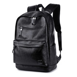 Mochila De Cuero Negro Para Computadora Porttil Para Hombres