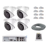 Kit 4 Cámaras Domo Ip 2mpx Nvr 4ch Poe 2tb Purple/utp/conect