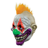 Máscara Payaso Loco Prankster Efecto Neón Terror Halloween Color Blanco