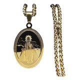 Medalla Collar Virgen Maria Cadena Color Oro Milagrosa Asunc