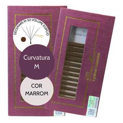 Cílios Decemars 5d Marrom Curvatura M Efeito Fox Extensão | MercadoLivre
