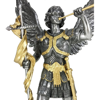 Estatua Arcángel San Gabriel 33 Cm Resina Dorada Color