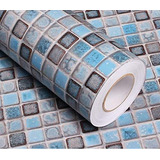 Papel Vinilo Autoadhesivo P/pared 0.40x 5m/mod: Mosaic/azul