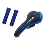 Combo Asiento Ddk Snake Antiprostatico + Puños Gorila Mtb Color Azul