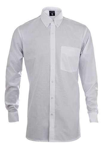 Camisa Oxford Blanco Algodon Hombre Bolsillo Uniforme