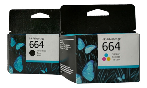 Kit Cartuchos Tintas 664 Negro Y Tricolor F6v29al / F6v28al 