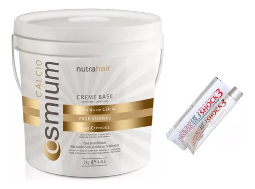 Creme Base Cálcio Relaxamento Osmium 2kg Nutra Hair + Brinde
