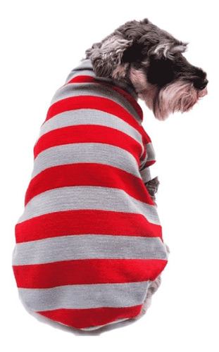 Suéter P/perro Punto Color Rojo/gris Talla 8 Pet Pals