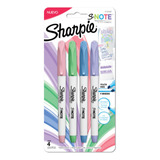 Marcadores Sharpie S-note 4 Colores Pastel - Resalta/subraya