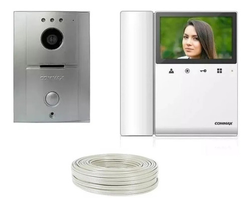 Kit Video Portero Commax Monitor 4.3  Interfon + 100mt Cable
