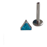 Kit 3 Piercings Titânio Triangulo Azul Tragus Helix 