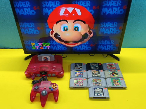 Consola Nintendo 64 Color Cereza Con Un Juego A Escoger