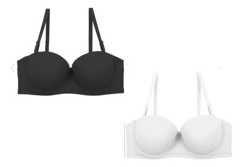 Pack 2 Brassieres Strapless 34a Negro Beige Super Calidad