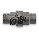 Quadro Decorativo Moto Parede Grafitada 129x61