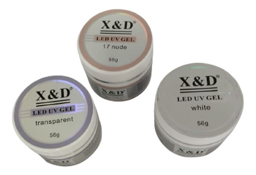 Kit Gel Xed X&d Uv Led 56g 17 Nude/transparente/white 3 Und