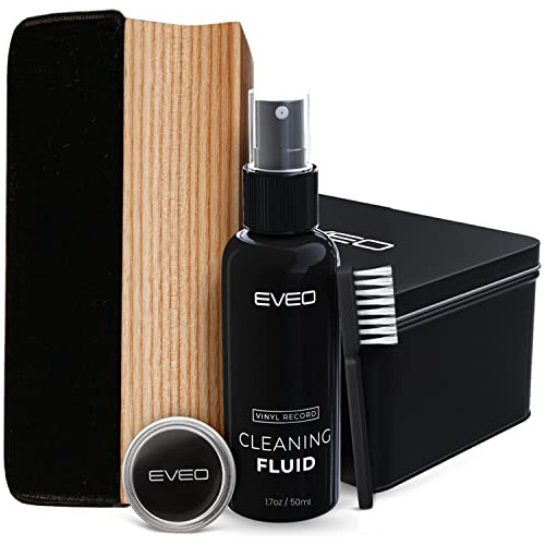 Eveo Premium Vinyl Record Cleaner Kit - Complete 4-in-1 Viny