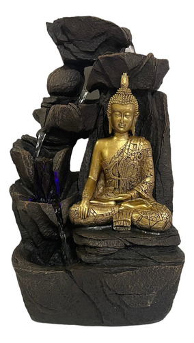 Estatua Buda Cascada De Agua Grande Con Luz Pileta