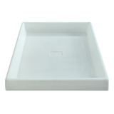 Prato Base Grande Quadrado Vaso Polietileno 40cm Branco