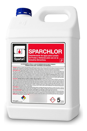 Desinfectante De Frutas Y Verduras Sparchlor 5lt Spartan Occ