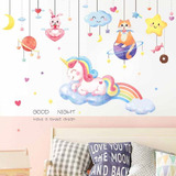 Vinil Decorativo Pegatina Unicornios Carrusel Para Pared