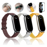 3 Correa + Mica Cristal Para Xiaomi Watch Band 8 Cuero Nylon