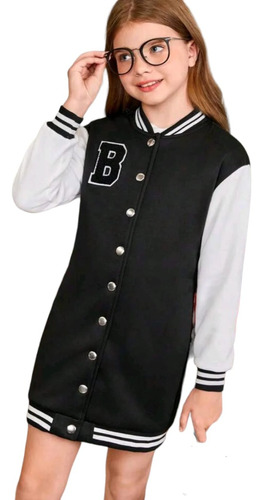 Jaqueta Vestido College Colegial Bomber Infantil Moletom 