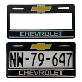 Par De Marcos Portaplacas Chevrolet Negro Tipo Europeo Ancho