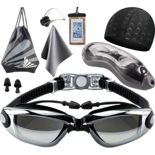 Gafas De Natación Goggles Sin Fugas Protección Uv,kit 8 En 1