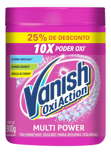 Vanish Oxi Action 900g Tira Manchas Em Pó Potencializador De Lavagem