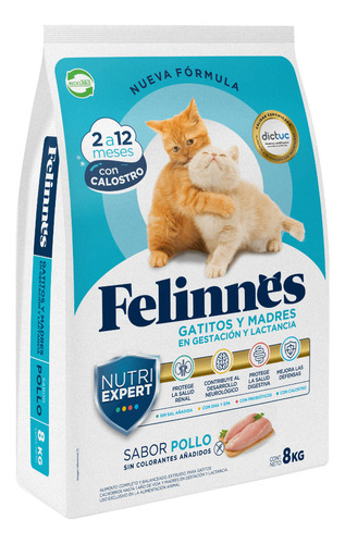 Alimento Felinnes Gatito 8kg Sabor Pollo