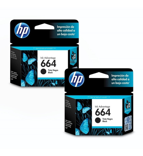 2 Tintas Hp 664 Negras Originales Hp Ia 1115-2135-3635-3835 