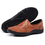 Sapatilhas Masculinas 100% Couro Mocassim Confort 