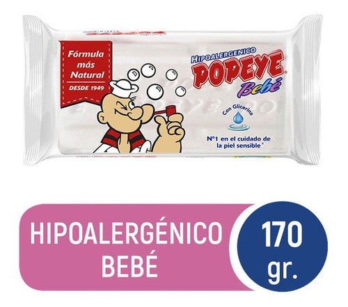 Jabon De Lavar  Popeye Bebe Hipoalergenico 170gr(6uni)super