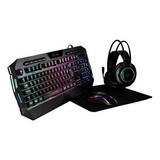 Teclado Mouse, Diadema , Pad Combo Gamer 4en1 Vsg Crux