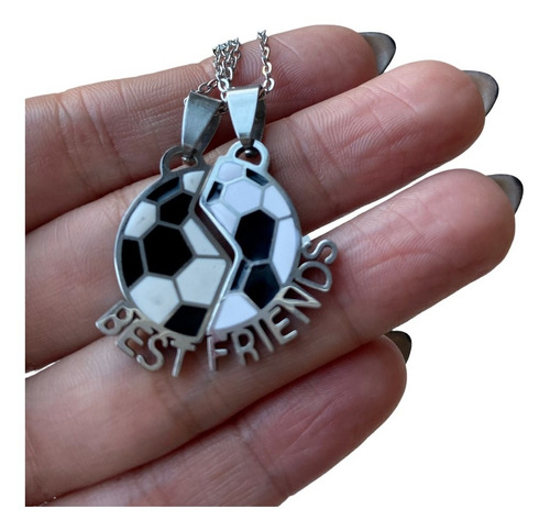 Collar Best Friends Pelota Acero Futbol Mejores Amigos Bff