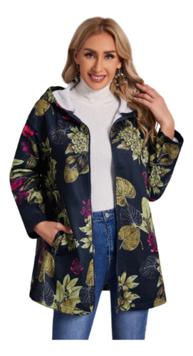 Chaqueta Cálida De Felpa Con Estampado Digital Lazhu