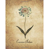 Caucasean Scabious Vintage Floral Notebook With College Rule