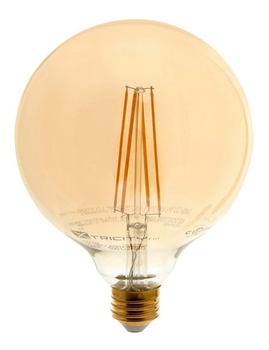 Bombillo Vintage Globo Tipo Edison 4w Filamento Led G125 Color De La Luz Cálida 140