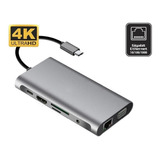 Adaptador Hub Usb Tipo C 10 En 1 Hdmi Usb 3.0 Micro Sd