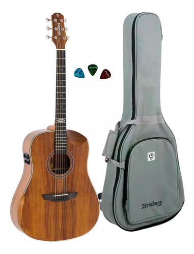 Violão Elétrico Strinberg Galaxy Sd301hcr Ks Koa Satin + Bag