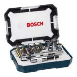 Set Kit Juego Bosch 2607017407 26 Pzs Puntas Pl Ph Hex Torx Pz + Soporte Universal Magnetico + Llave Crique + Estuche