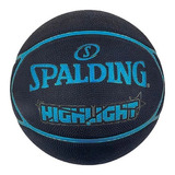 Pelota De Basquet Spalding Highlight N°7 Black Blue 