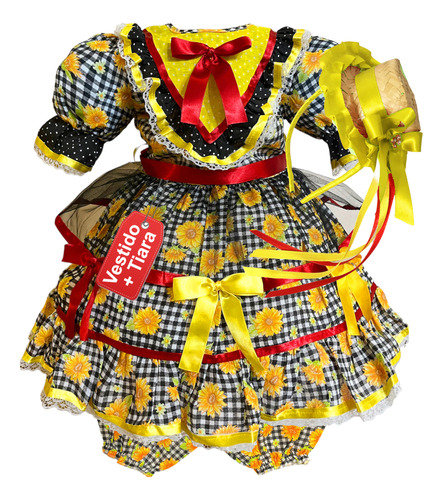 Vestido Festa Junina Caipira São João Infantil Quadrilha