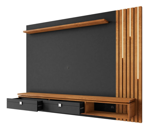 Panel Rack Tv 80  Hanover Negro Natural