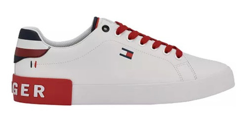 Tommy Rezz Blanco Con Talón Y Agujetas En Color Rojo 